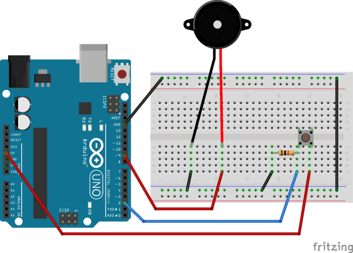 Arduinoで音階を鳴らす回路図